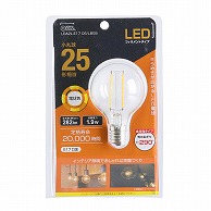 オーム電機 LDA2L-E17C6/LBG5 06-3884 LEDフィラメントタイプ小丸球 E17 25形相当 電球色（ご注文単位1袋）【直送品】