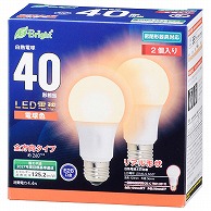 オーム電機 LDA4L-GAG272P 06-4349 LED電球 E26 40形相当 全方向 電球色 2個入り（ご注文単位1袋）【直送品】