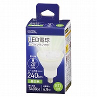 >オーム電機 LDR7N-M-E115 06-4729 LED電球 ハロゲンランプ形 E11 中角タイプ 6.8W 昼白色（ご注文単位1袋）【直送品】