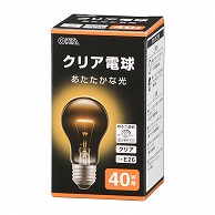 オーム電機 LB-D5640CN 06-4733 白熱電球 E26 40W形 クリア（ご注文単位1袋）【直送品】