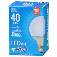 オーム電機 LDG4D8AG6 06-5524 LED電球ボール電球形E26 40形相当 G80昼光色（ご注文単位1袋）【直送品】