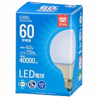 オーム電機 LDG6D8AG6 06-5526 LED電球ボール電球形E26 60形相当 G80昼光色（ご注文単位1袋）【直送品】