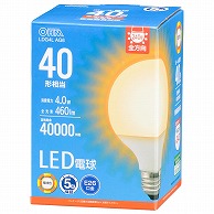 オーム電機 LDG4LAG6 06-5527 LED電球ボール電球形E26 40形相当 G95電球色 （ご注文単位1袋）【直送品】