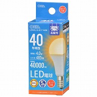 オーム電機 LDA4L-G-E17AG6 06-5539 LED電球小形E17 40形相当 電球色（ご注文単位1袋）【直送品】