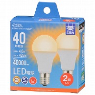オーム電機 LDA4L-G-E17AG62P 06-5542 LED電球小形E17 40形相当 電球色 2個入（ご注文単位1袋）【直送品】