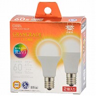 >オーム電機 LDA6L-G-E17RA2P 06-5566 LED電球小形E17 60形相当 電球色 2個入（ご注文単位1袋）【直送品】