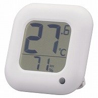 オーム電機 TEM-100B-W 08-1444 温度が見やすい温湿度計 ホワイト（ご注文単位1袋）【直送品】