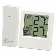オーム電機 TEM-701-W 08-1451 室外の気温が分かる温湿度計（ご注文単位1袋）【直送品】