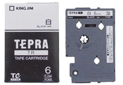 キングジム 白ラベルテープ TC6S 白 ［黒文字 /6mm幅］ TC6S 1個（ご注文単位1個）【直送品】