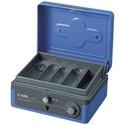 【直送品】カール事務器 キャッシュボックス M CB-8100-B ブルー ［鍵式＋ダイヤル式］ CB8100B 1個（ご注文単位1個）