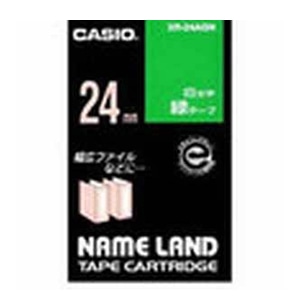 カシオ 白文字テープ NAME LAND（ネームランド） 緑 XR-24AGN ［白文字 /24mm幅］ XR24AGN 1個（ご注文単位1個）【直送品】