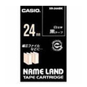 カシオ 白文字テープ NAME LAND（ネームランド） 黒 XR-24ABK ［白文字 /24mm幅］ XR24ABK 1個（ご注文単位1個）【直送品】