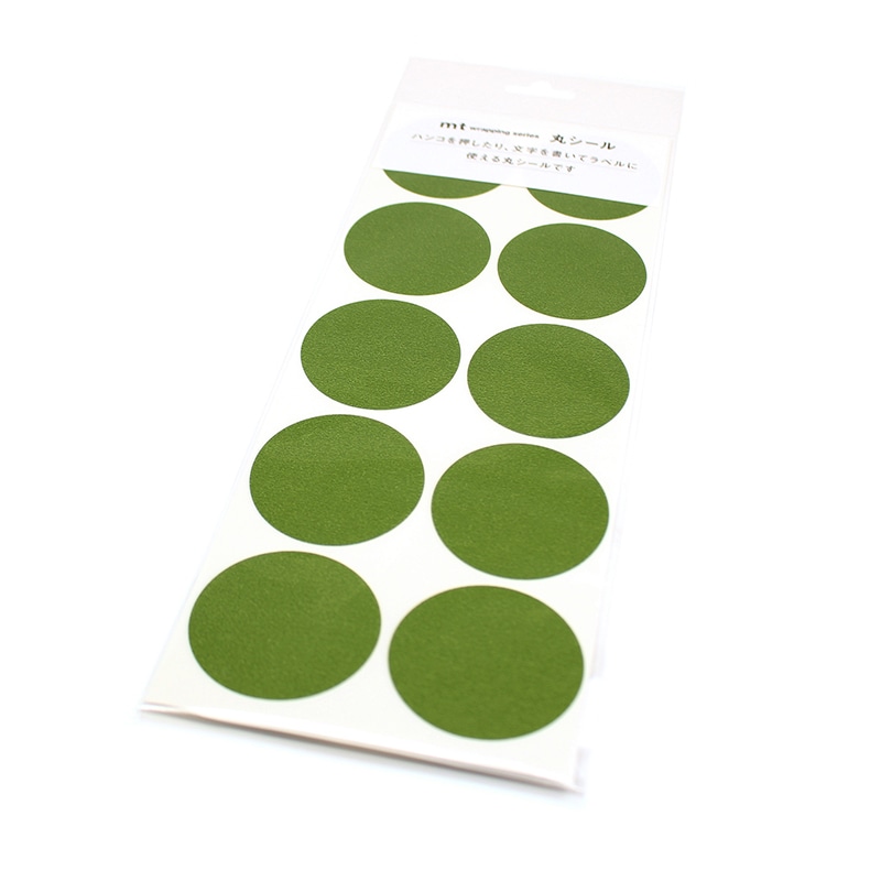 カモ井加工紙 丸シールシート　30枚 マットオリーブグリーン MTSEAS01 1個（ご注文単位1個）【直送品】