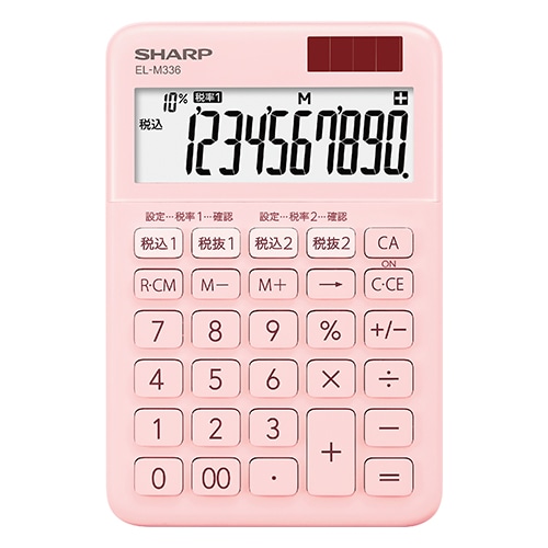 シャープ ミニナイスサイズ電卓  ピンク系 EL-M336-PX ［10桁 /W税率対応］ ELM336PX 1個（ご注文単位1個）【直送品】