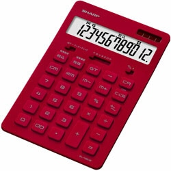 シャープ 電卓 ナイスサイズ レッド EL-N802-RX ［12桁 /W税率非対応］ ELN802RX 1個（ご注文単位1個）【直送品】