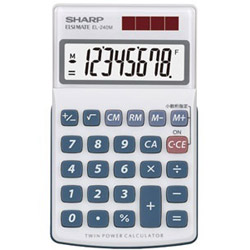 シャープ ハンディタイプ電卓   EL-240M-X ［8桁 /W税率非対応］ EL240MX 1個（ご注文単位1個）【直送品】