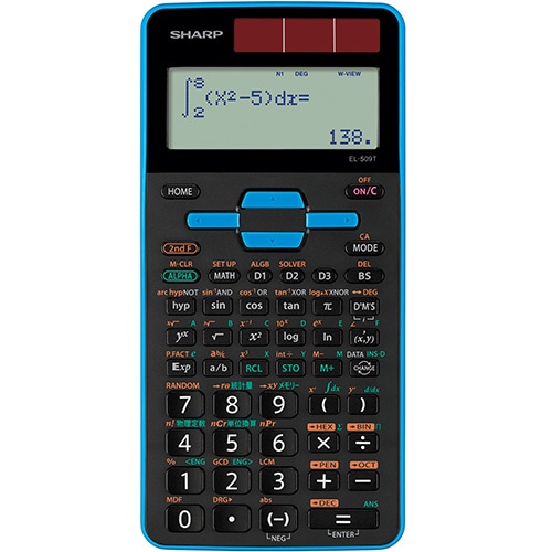 シャープ スタンダード関数電卓 ピタゴラス ブルー EL-509T-AX ［10桁 /W税率非対応］ EL509T 1個（ご注文単位1個）【直送品】