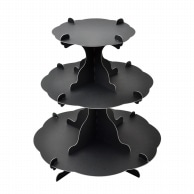 ササガワ 3段テーブル 44-5821 組立式 ブラック 1セット(3種各1個)