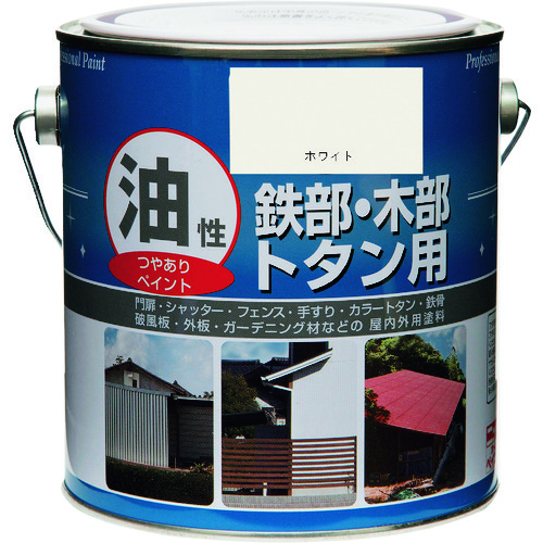 >トラスコ中山 ニッぺ 油性鉄部・木部・トタン用 1.6L ホワイト HYJ001－1.6 859-9354  (ご注文単位1缶) 【直送品】