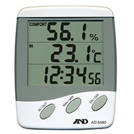 エー・アンド・デイ 外部センサー付温湿度計（時計付き）  AD5680 1台（ご注文単位10台）【直送品】