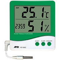 エー・アンド・デイ 外部センサー付温湿度計（時計付き）  AD5682 1台（ご注文単位10台）【直送品】