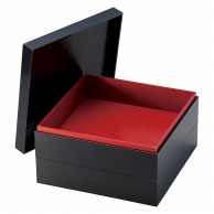 ヤマコー 紙重箱　黒　6．5寸　2段  22644 1個（ご注文単位1個）【直送品】
