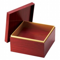 【直送品】 ヤマコー 紙重箱　赤　6．5寸　2段  22652 1個（ご注文単位1個）