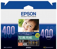 >エプソン 写真用紙 光沢 （L判・400枚）　KL400PSKR KL400PSKR KL400PSKR 1個（ご注文単位1個）【直送品】