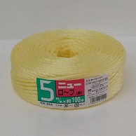 宮島化学工業 PPロープ　ニューロープ 5mm×100m　黄 HR054 1巻（ご注文単位48巻）【直送品】