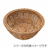 >萬洋 樹脂バスケット丸型　24cm 24cm　茶 91081B 1個（ご注文単位1個）【直送品】