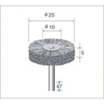 >トラスコ中山 ナカニシ ダイヤ入りナイロンブラシ #180 外径25×軸径3×軸長46（ご注文単位1パック）【直送品】