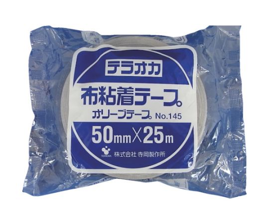 >寺岡製作所 カラーオリーブテープ　NO.145　黒　50mmX25M　145 BK-50X25 1巻（ご注文単位1巻）【直送品】