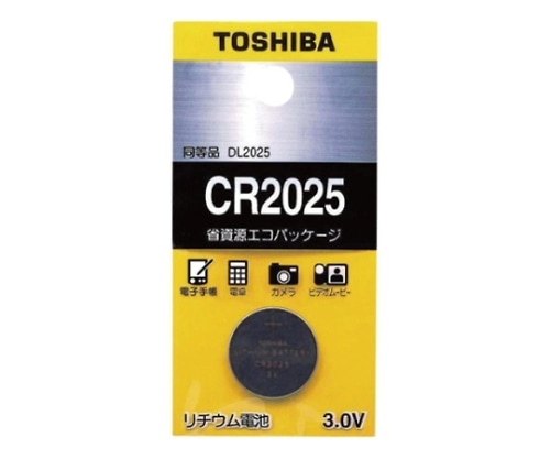 >東芝 コイン形リチウム電池　CR2025EC 1パック（ご注文単位1パック）【直送品】