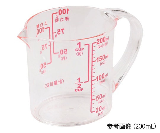 >アズワン ENJOY　KITCHEN大きい目盛耐熱計量カップ200mL　C-4741 1個（ご注文単位1個）【直送品】