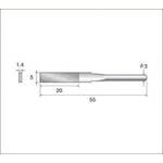 トラスコ中山 ナカニシ 電着ダイヤモンドヤスリ（軸径3mm）全長55mm刃長20mm刃幅5mm 477-2857  (ご注文単位1本) 【直送品】