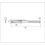 >トラスコ中山 ナカニシ 電着ダイヤモンドヤスリ（軸径3mm）全長55mm刃長20mm刃幅5mm 477-2873  (ご注文単位1本) 【直送品】