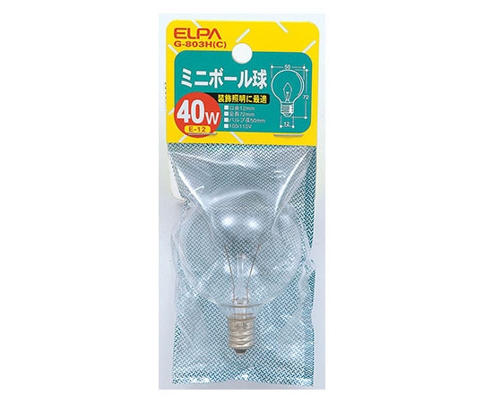 >ELPA ミニボール 40W　G-803H(C) 1個（ご注文単位1個）【直送品】