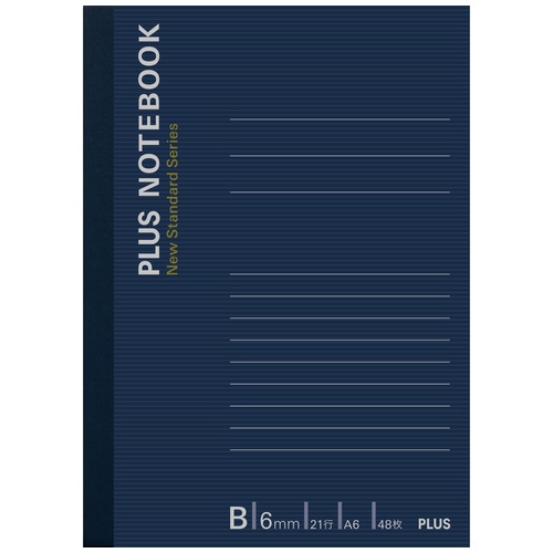 プラス PLUS ノート ノートブック 5号 A6 B罫 ネイビー 48枚 NO-405BS 76-720 1冊（ご注文単位1冊）【直送品】