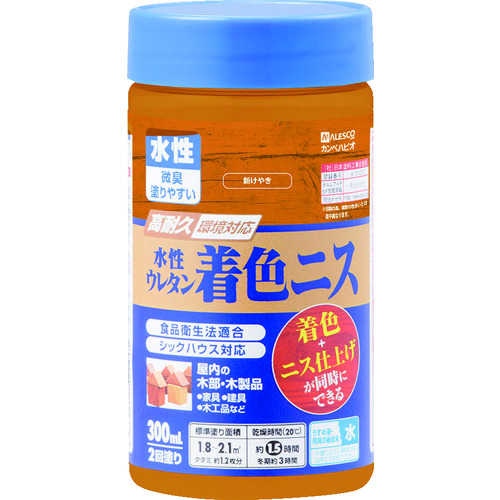 >トラスコ中山 KANSAI 水性ウレタン着色ニス 300ml 新けやき（ご注文単位1個）【直送品】