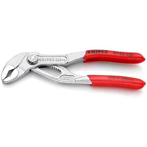 トラスコ中山 KNIPEX ウォーターポンププライヤー コブラ ソフトプラスチックハンドル 125mm（ご注文単位1個）【直送品】