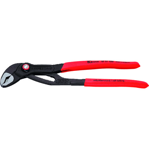 トラスコ中山 KNIPEX ウォーターポンププライヤー コブラクイックセット ソフトプラスチックハンドル 250mm（ご注文単位1個）【直送品】