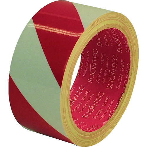 >【直送品】トラスコ中山 スリオン 危険表示用反射テープ 90mm×10ｍ(赤/白)（ご注文単位1巻）