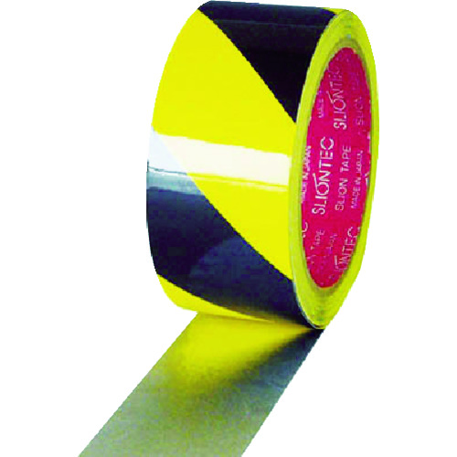【直送品】トラスコ中山 スリオン 危険表示用反射テープ 45mm×10ｍ黄/黒（ご注文単位1巻）