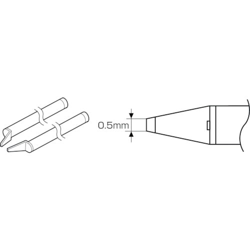 >トラスコ中山 白光 こて先 CHIP 0.5L型（ご注文単位1セット）【直送品】
