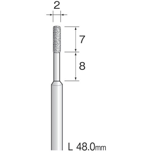 >トラスコ中山 ミニモ 電着ダイヤモンドバー#120 Φ2　852-7608（ご注文単位1本）【直送品】