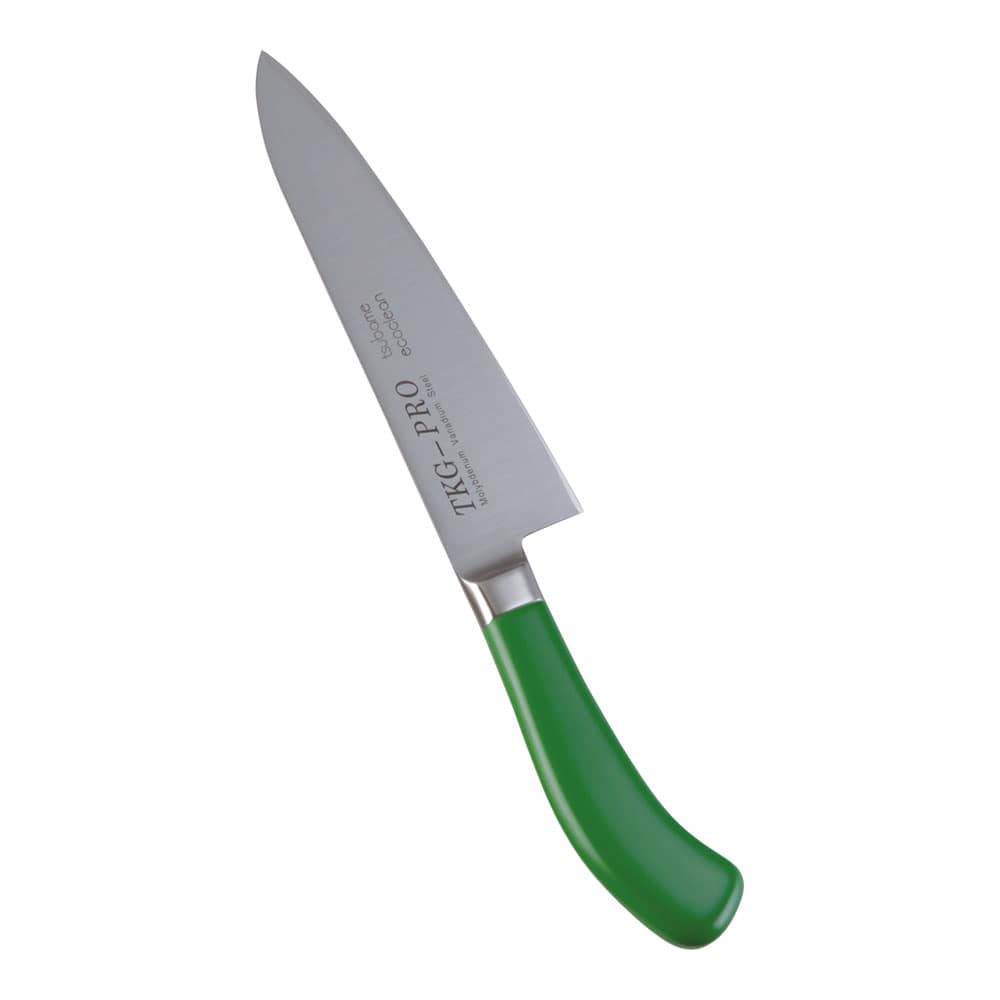 >【直送品】エコクリーン　ＴＫＧ　ＰＲＯ　カラー牛刀 （両刃）１８ｃｍ　グリーン 1箱（ご注文単位1箱）