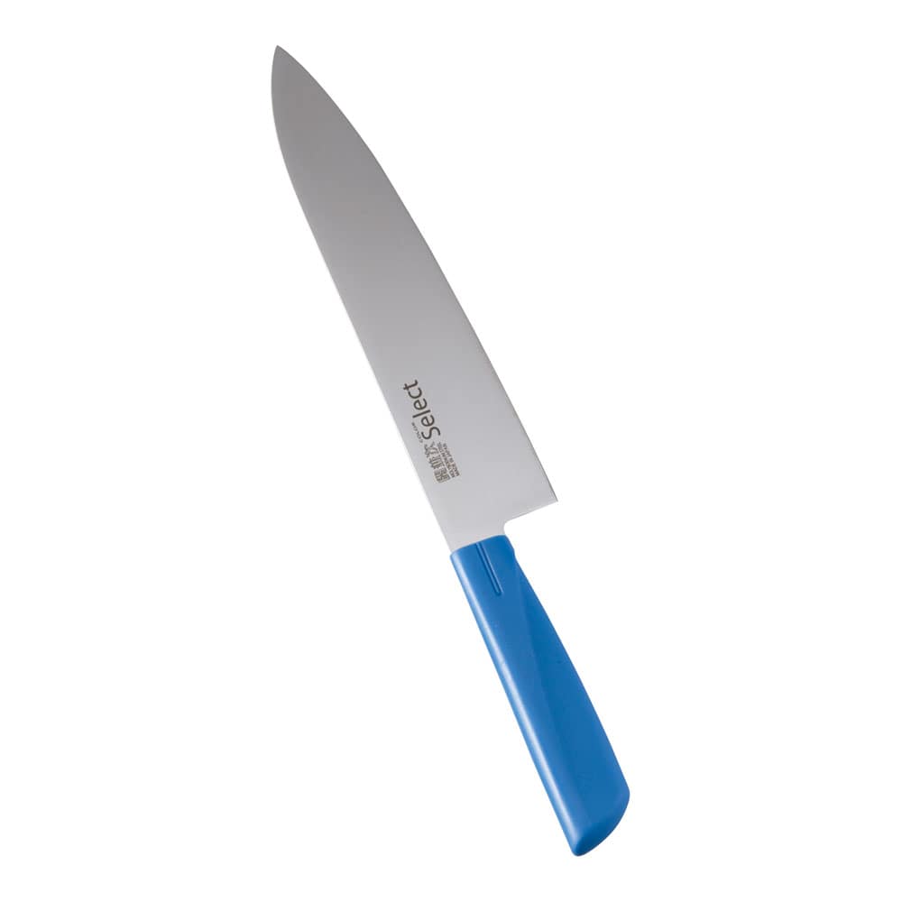 >【直送品】カラーセレクト　牛刀（両刃） ３０１５－ＢＬ　２１cm　ブルー 1箱（ご注文単位1箱）