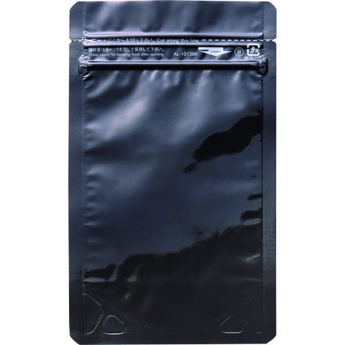 トラスコ中山 セイニチ 「ラミジップ」 アルミカラースタンドタイプ 黒 130×100＋30 (50枚入)（ご注文単位1袋）【直送品】