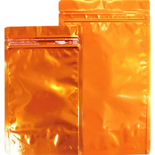トラスコ中山 セイニチ 「ラミジップ」 アルミカラースタンドタイプ 橙 160×120＋35 (50枚入)（ご注文単位1袋）【直送品】