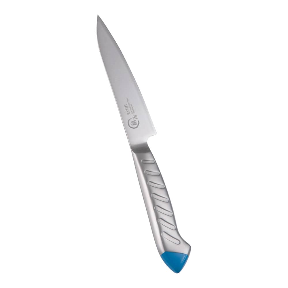 龍治　ステンカラー　ペティーナイフ １２．５cm　ブルー 1箱（ご注文単位1箱）【直送品】